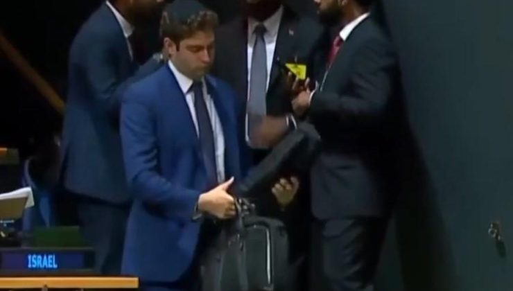 Cumhurbaşkanı Erdoğan konuştu! İsrail heyeti kaçtı: İşte o anlar