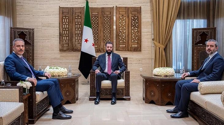 Dışişleri Bakanı Hakan Fidan, Suriye Cumhurbaşkanı Şara tarafından kabul edildi