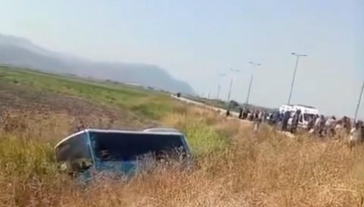 Halk otobüsü tarlaya uçtu: 1 yaralı