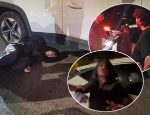 Kendisini sanatçı olarak tanıttı! Gazetecilere tükürüp polis aracına saldırdı