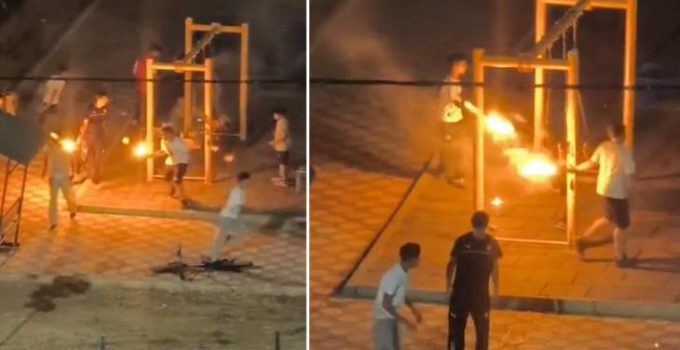 Parkta korkutan zorbalık! Yanan sopalarla dehşet saçtılar: 3 çocuk gözaltında