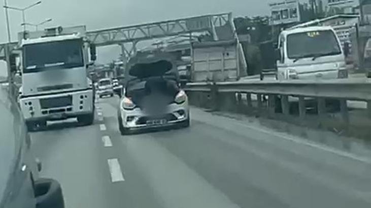 Trafikte şaşkına çeviren olay! Görenler gözlerine inanamadı