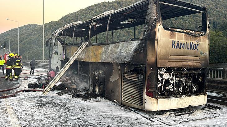 Anadolu Otoyolu’nda yolcu otobüsünde yangın!