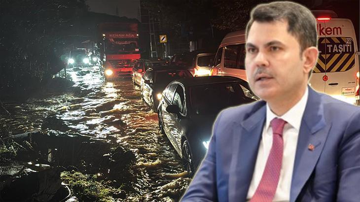 Bakan Kurum’dan İstanbul’daki sağanaktan olumsuz etkilenenlere geçmiş olsun mesajı: Afeti sahada takip ediyoruz